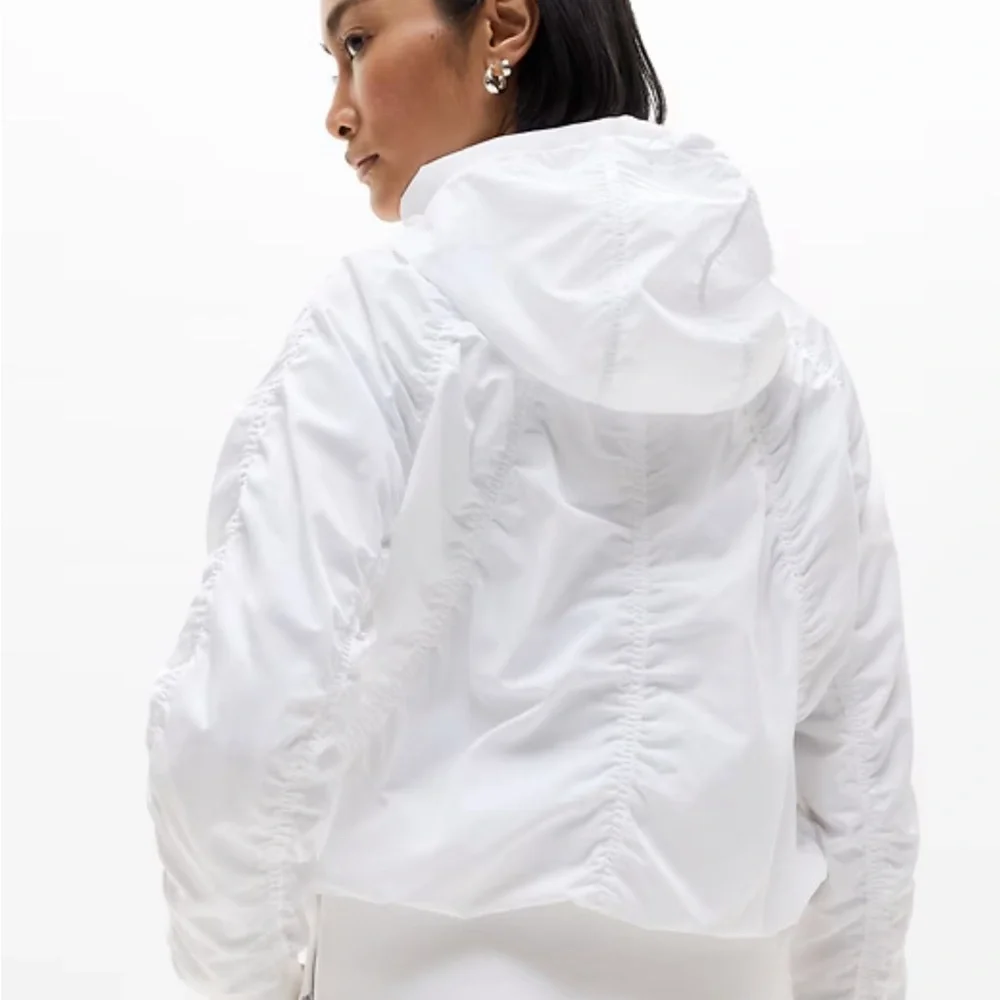 Athleta JetSet Bomber Jacket Windbreaker Athleisure M White - Picture 2 of 7